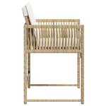 vidaXL Chaises de jardin avec coussins lot de 4 beige résine tressée