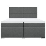 vidaXL Sommier à lattes de lit avec matelas Gris foncé 200x200cm Tissu