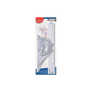 Maped Kit de géométrie MAXI, 4 pièces, transparent