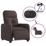 vidaXL Fauteuil inclinable électrique Marron foncé Tissu