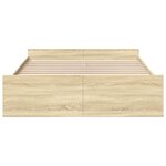 vidaXL Cadre de lit et tiroirs chêne sonoma 150x200 cm bois ingénierie