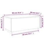 vidaXL Table basse avec lumières LED chêne marron 90x50x40 cm