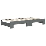 vidaXL Lit de jour avec lit gigogne gris foncé 90x190 cm tissu