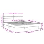 vidaXL Cadre de lit chêne fumé 150x200 cm bois d'ingénierie et métal