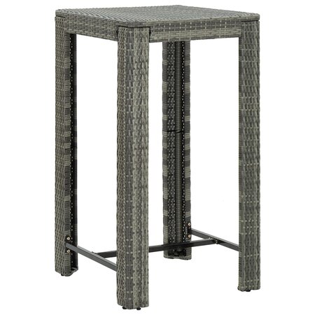 vidaXL Table de bar de jardin Gris 60 5x60 5x110 5 cm Résine tressée