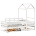 vidaXL Lit de jour avec toit blanc 90x190 cm bois de pin massif
