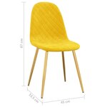 vidaXL Chaises à manger lot de 2 Jaune moutarde Velours
