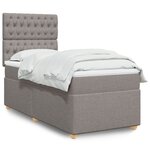 vidaXL Sommier à lattes de lit avec matelas Taupe 90x200 cm Tissu