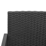 vidaXL Ensemble à manger de jardin avec coussins 3 Pièces noir rotin PP