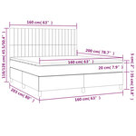 vidaXL Sommier à lattes de lit matelas et LED Rose 160x200 cm Velours