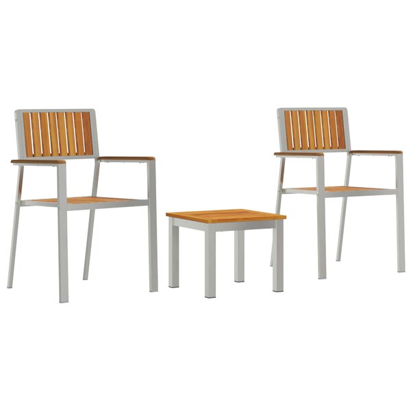 Ensemble de Salle à Manger de Jardin vidaXL en Bois Massif d'Acacia 3 pièces