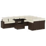 vidaXL Salon de jardin 10 Pièces avec coussins marron résine tressée