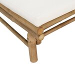 vidaXL Salon de jardin 5 Pièces avec coussins blanc crème bambou