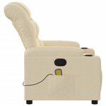 vidaXL Fauteuil de massage inclinable Crème Tissu