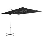 vidaXL Parasol déporté avec mât en acier Noir 250x250 cm