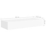 vidaXL Étagère à tiroir murale Blanc 60x23 5x10 cm MDF