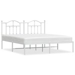 vidaXL Cadre de lit métal avec tête de lit blanc 183x213 cm