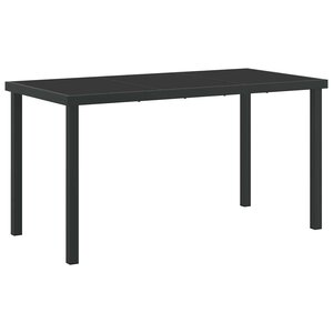 vidaXL Table de Jardin Noir 140 x 80 x 73 cm Teck massif