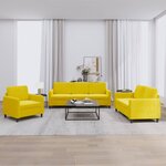 vidaXL Ensemble de canapés 3 Pièces jaune velours