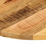 vidaXL Dessus de table Ø 80x3 8 cm rond bois massif de manguier brut