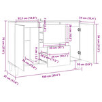 vidaXL Buffet blanc 101x35x70 cm bois d'ingénierie