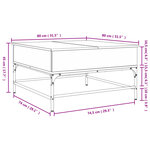 vidaXL Table basse chêne marron 80x80x45 cm bois d'ingénierie et métal