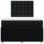 vidaXL Sommier à lattes de lit avec matelas Noir 120x200 cm Tissu