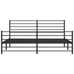 vidaXL Cadre de lit métal avec tête de lit/pied de lit noir 183x213 cm