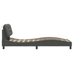 vidaXL Cadre de lit avec lumière LED gris foncé 90x190 cm tissu