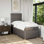 vidaXL Sommier à lattes de lit avec matelas Taupe 100x200 cm Tissu