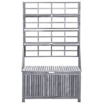 vidaXL Boîte de rangement avec treillis Gris 99x55x160cm Acacia solide
