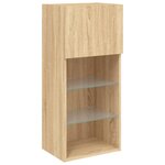 vidaXL Meuble TV avec lumières LED chêne sonoma 40 5x30x90 cm