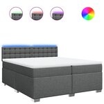 vidaXL Sommier à lattes de lit avec matelas Gris foncé 200x200cm Tissu