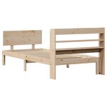 vidaXL Cadre de lit avec tête de lit 90x200 cm bois de pin massif