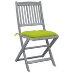 vidaXL Chaises pliables d'extérieur 6 Pièces avec coussins Bois d'acacia