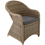 Tectake lot de 4 fauteuils de jardin luxe - marron naturel