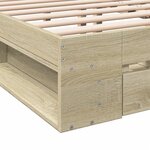 vidaXL Cadre de lit et tiroirs chêne sonoma 140x200 cm bois ingénierie