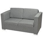 vidaXL Ensemble de canapés deux pièces Tissu Gris clair