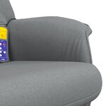 vidaXL Fauteuil inclinable de massage et repose-pied gris clair tissu