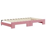 vidaXL Lit de jour avec lit gigogne et matelas rose 100x200 cm velours
