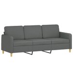 vidaXL Ensemble de canapés 2 Pièces avec coussins Gris foncé Tissu