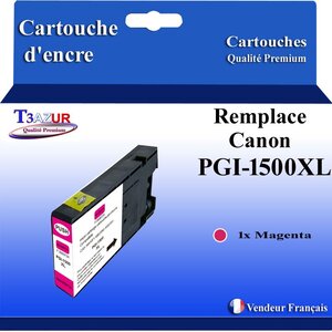 T3AZUR - Cartouche compatible avec Canon PGI1500XL PGI-1500 XL pour Canon Maxify MB2050 MB2150 MB2155 MB2350 MB2750 MB2755 - Magenta