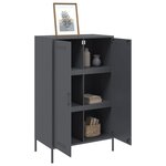vidaXL Buffet haut anthracite 68x39x113 cm acier