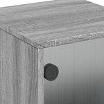 vidaXL Table de chevet avec porte en verre sonoma gris 35x37x50 cm