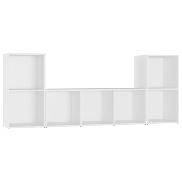 vidaXL Ensemble de meubles TV 3 Pièces Blanc Aggloméré