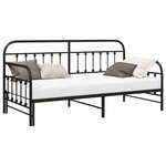 Cadre de lit daybed vidaXL avec lit gigogne Noir 90x200 cm en acier