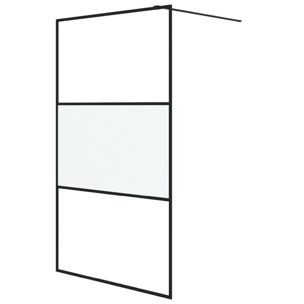 vidaXL Paroi de douche Noir 115x195 cm Verre ESG demi-dépoli