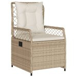 vidaXL Chaises inclinables de jardin lot de 2 beige résine tressée