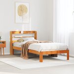 vidaXL Cadre de lit sans matelas cire marron 75x190 cm bois pin massif