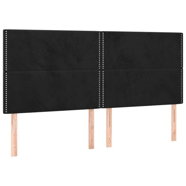 vidaXL Têtes de lit 4 Pièces Noir 100x5x78/88 cm Velours